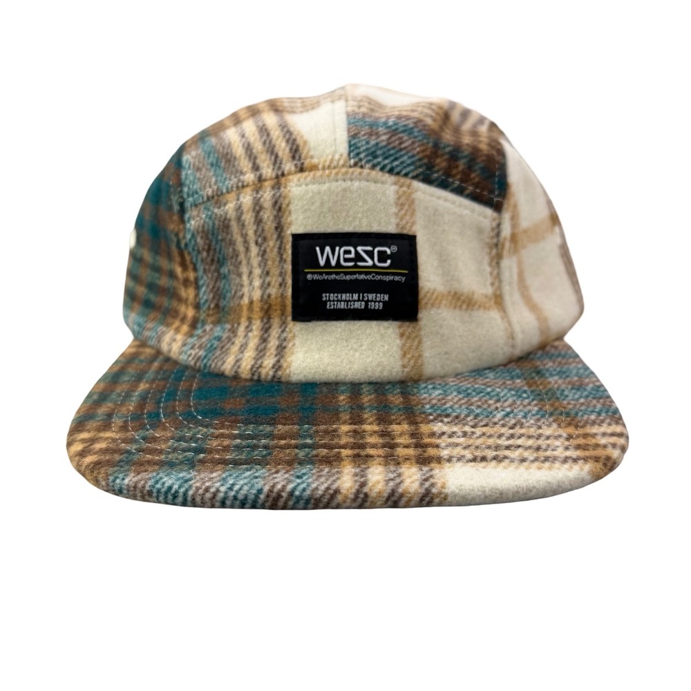 WESC We Are the Superlative Conspiracy 5 panel camper tweed Swedish hat‎